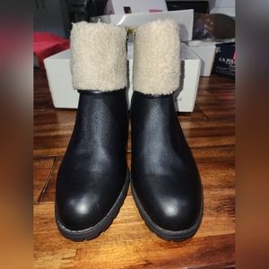 Style & Co Womens Bettey Faux Fur closed toe ankle fashion